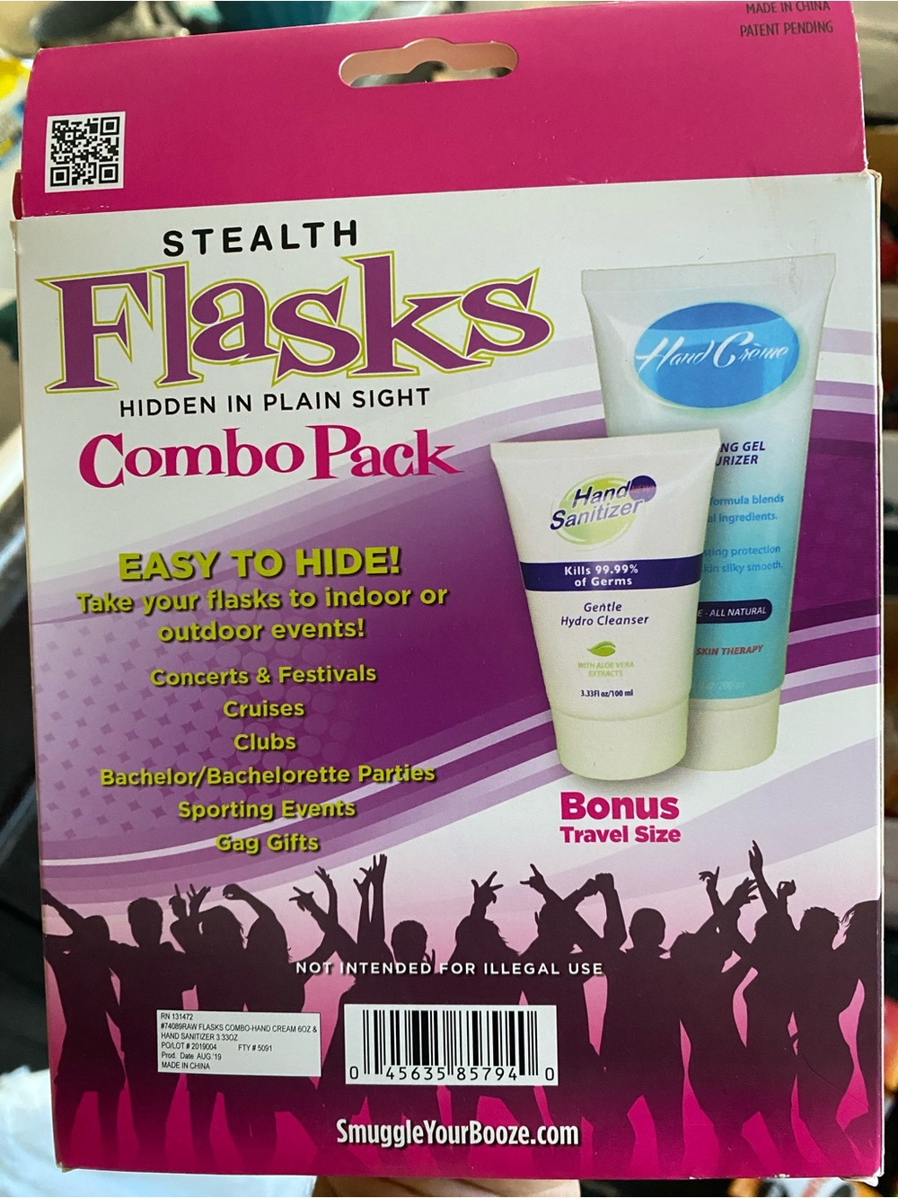 Smuggle Your Booze Hand Creme & Sanitizer Combo Pack Flasks - Picture 3 of 7